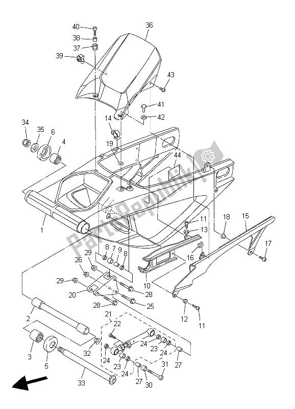 Tutte le parti per il Braccio Posteriore del Yamaha YZF R1S 1000 2006