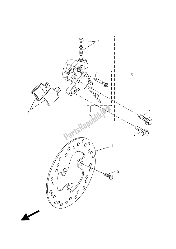 All parts for the Front Brake Caliper of the Yamaha NS 50 2015