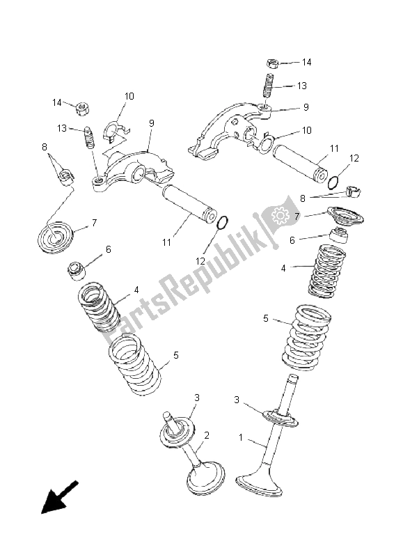 All parts for the Valve of the Yamaha YFM 350F Grizzly 4X4 2009