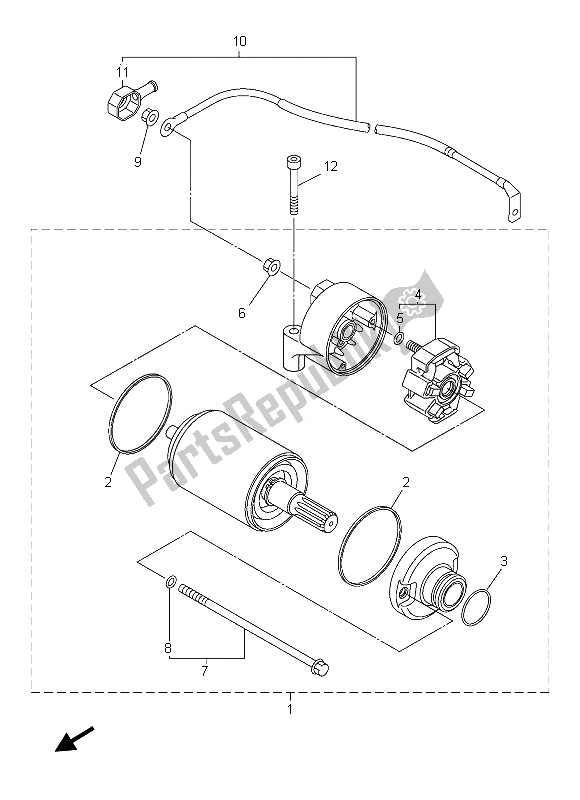 Tutte le parti per il Motore Di Avviamento del Yamaha FZ8 SA 800 2013