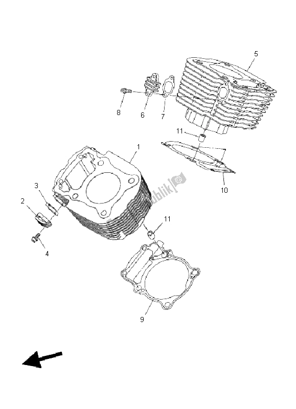 All parts for the Cylinder of the Yamaha XVS 950A 2011