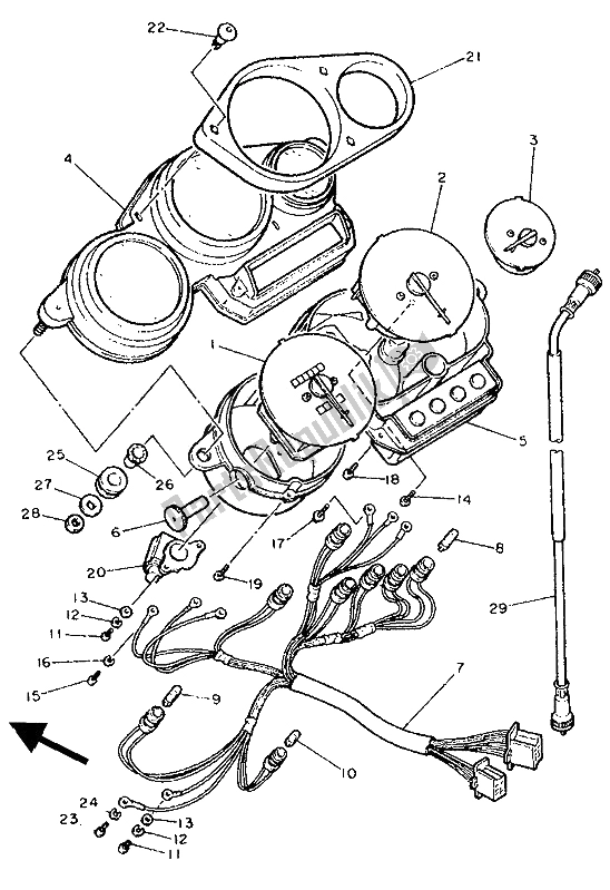 All parts for the Meter of the Yamaha FZR 1000 1991