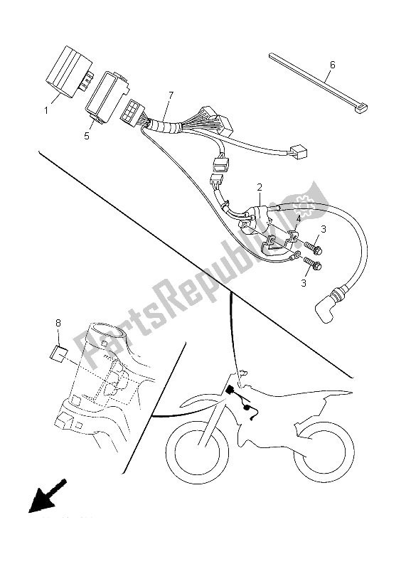 Toutes les pièces pour le électrique 1 du Yamaha YZ 125 2005