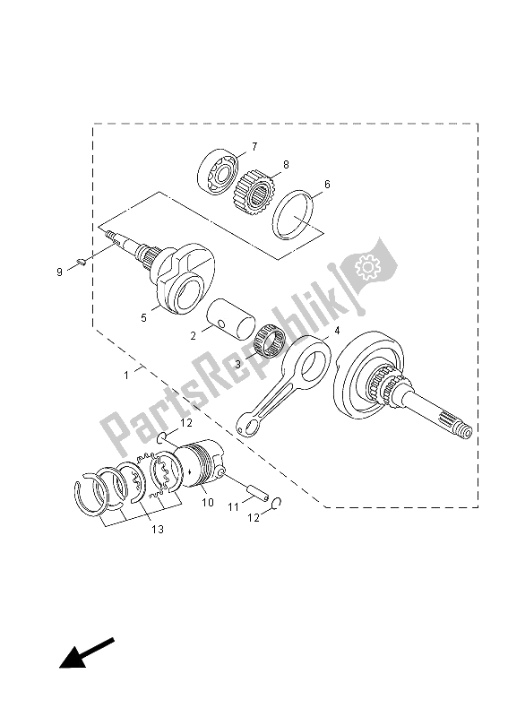 All parts for the Crankshaft & Piston of the Yamaha NXC 125 EA 2012