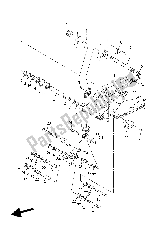 Toutes les pièces pour le Bras Arrière du Yamaha FJR 1300A 2004