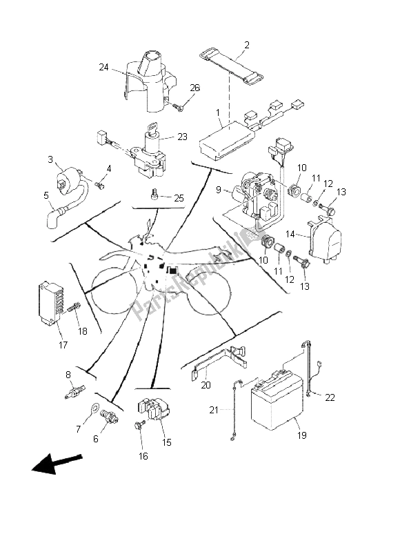 Alle onderdelen voor de Elektrisch 1 van de Yamaha DT 125 RE 2006