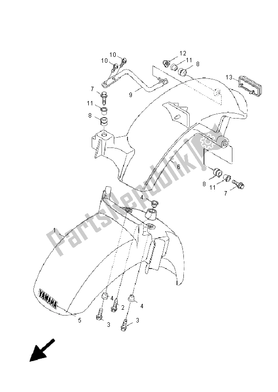 All parts for the Fender of the Yamaha XF 50 4T Giggle 2009