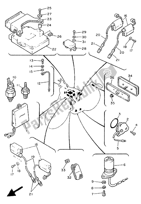 All parts for the Electrical 1 of the Yamaha V MAX 12 1200 1993