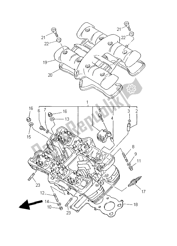 Toutes les pièces pour le Culasse du Yamaha XJ 600N 2002