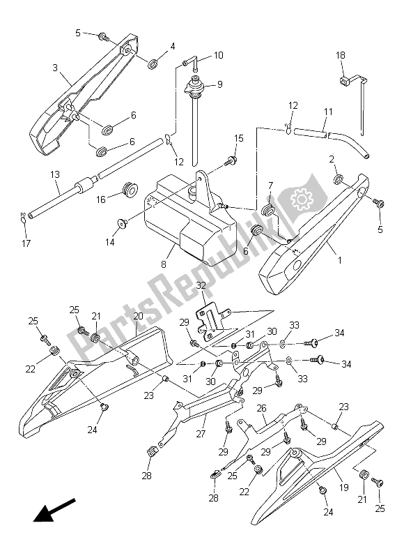 All parts for the Side Cover of the Yamaha FZ8 SA 800 2015