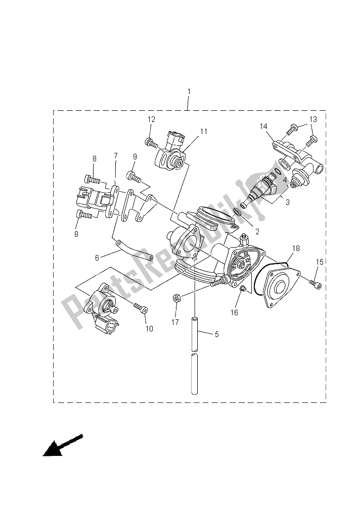 All parts for the Throttle Body Assy 1 of the Yamaha YFM 550 Fwad Grizzly 2015