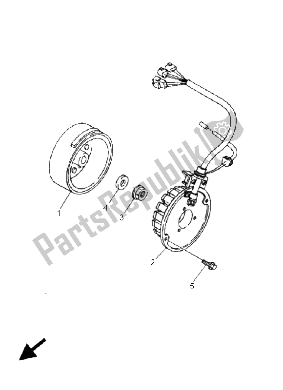 All parts for the Generator of the Yamaha DT 125 RE 2005