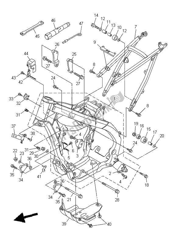 Todas las partes para Marco de Yamaha YZ 250F 2010