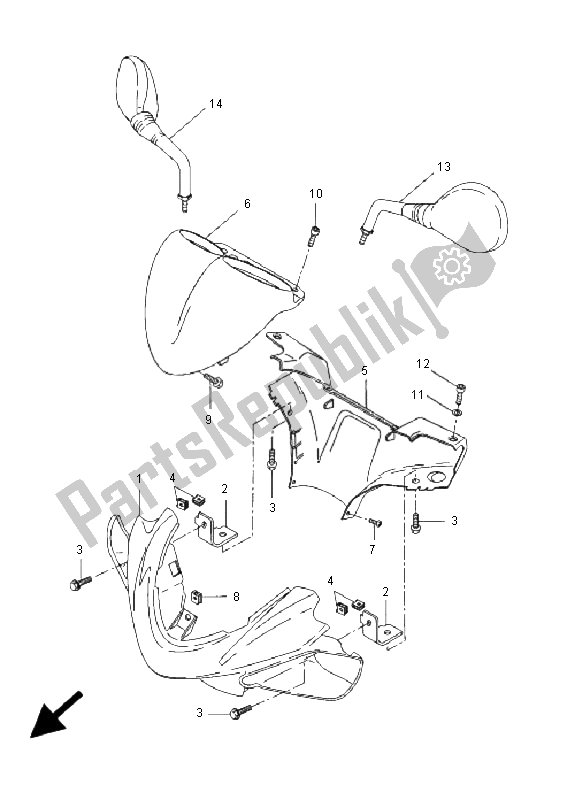 Todas las partes para Carenado 1 de Yamaha YQ 50 Aerox 2009