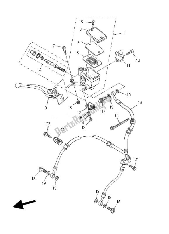 Toutes les pièces pour le Maître-cylindre Avant du Yamaha TDM 900 2007