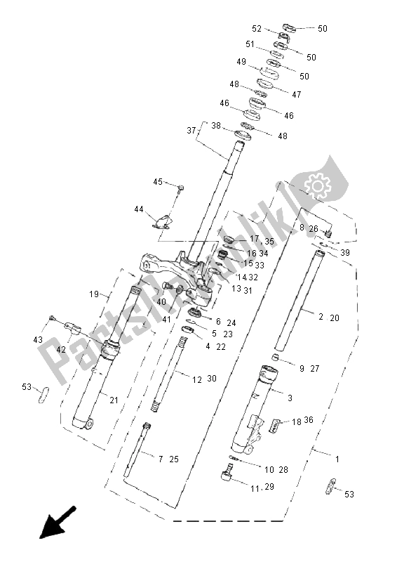 Toutes les pièces pour le Fourche Avant du Yamaha CS 50 RR LC JOG 2009