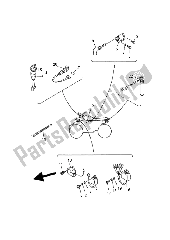 All parts for the Electrical 1 of the Yamaha YFS 200 Blaster 2001