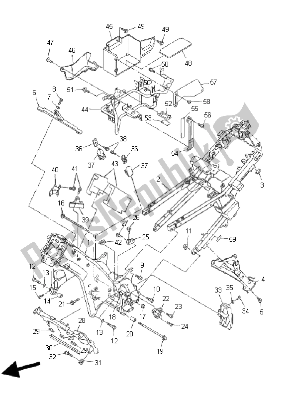 Toutes les pièces pour le Cadre du Yamaha FJR 1300A 2009