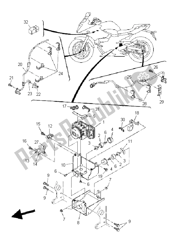 Wszystkie części do Elektryczny 3 Yamaha XJ6 SA 600 2011