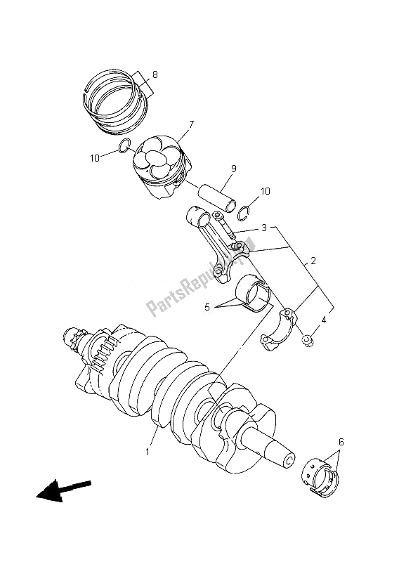 Tutte le parti per il Albero Motore E Pistone del Yamaha YZF R6 600 2010