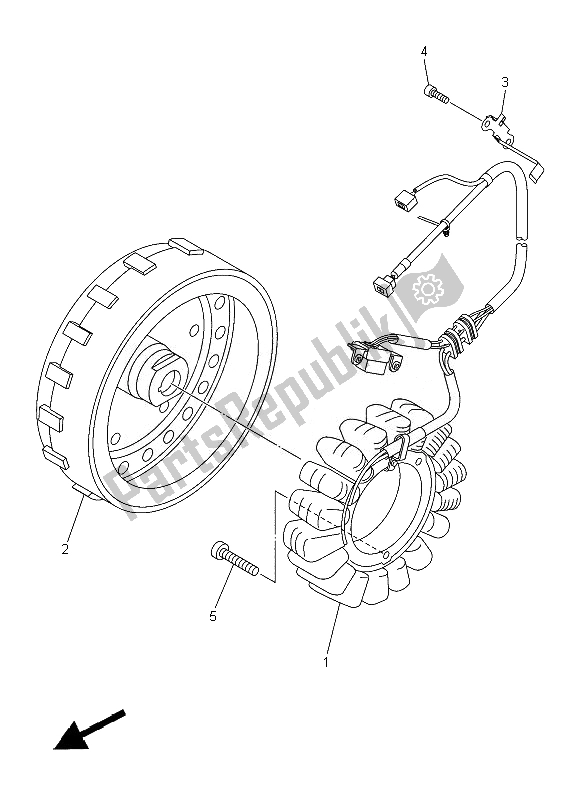 All parts for the Generator of the Yamaha XVS 1300 CU 2014