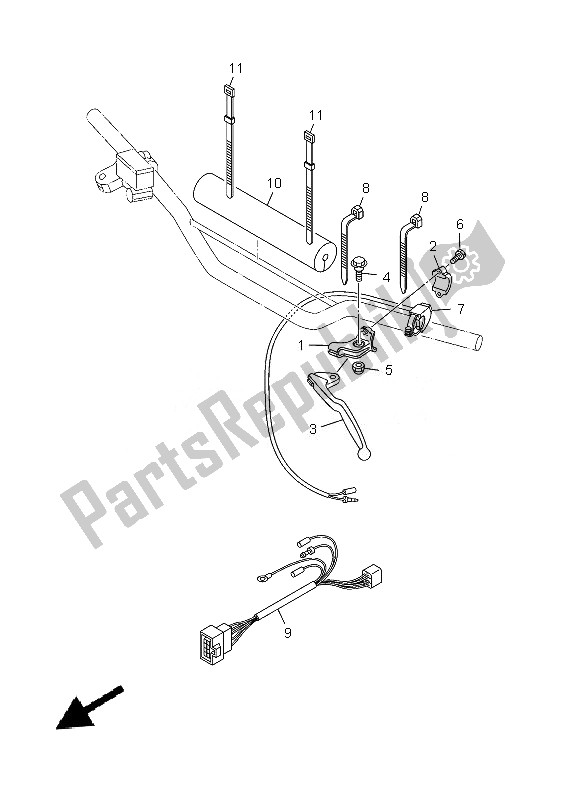 Alle onderdelen voor de Handvat Schakelaar & Hendel van de Yamaha YZ 85 LW 2013
