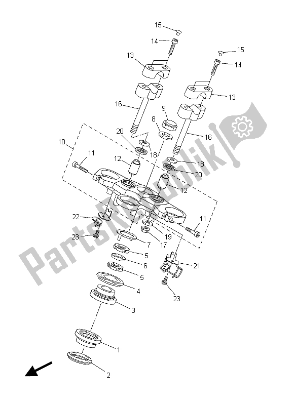 All parts for the Steering of the Yamaha FZ8 S 800 2015