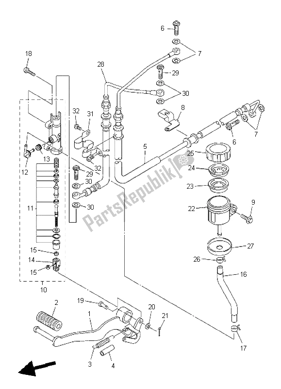 Tutte le parti per il Pompa Freno Posteriore del Yamaha FZ1 SA Fazer 1000 2011