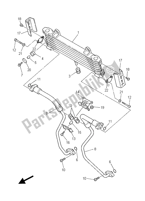 Tutte le parti per il Radiatore Dell'olio del Yamaha XJR 1300C 2015