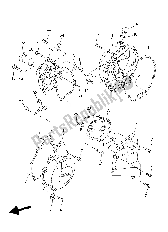 Tutte le parti per il Coperchio Del Carter 1 del Yamaha YZF R6 600 2004