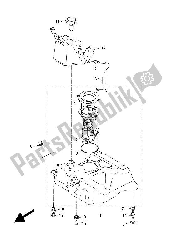 Todas las partes para Depósito De Combustible de Yamaha YP 250R 2014