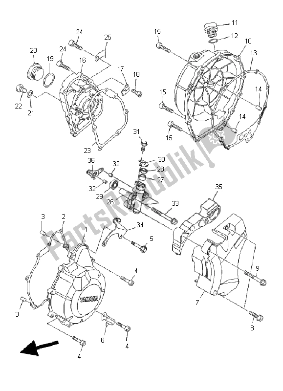 All parts for the Crankcase Cover 1 of the Yamaha XJ6 FA 600 2011