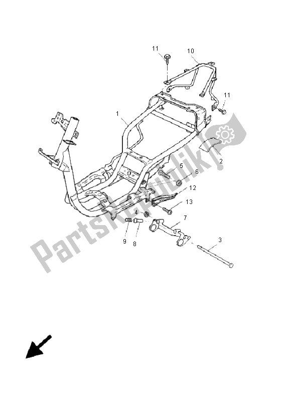 Tutte le parti per il Telaio del Yamaha CW 50 RS BWS 2009