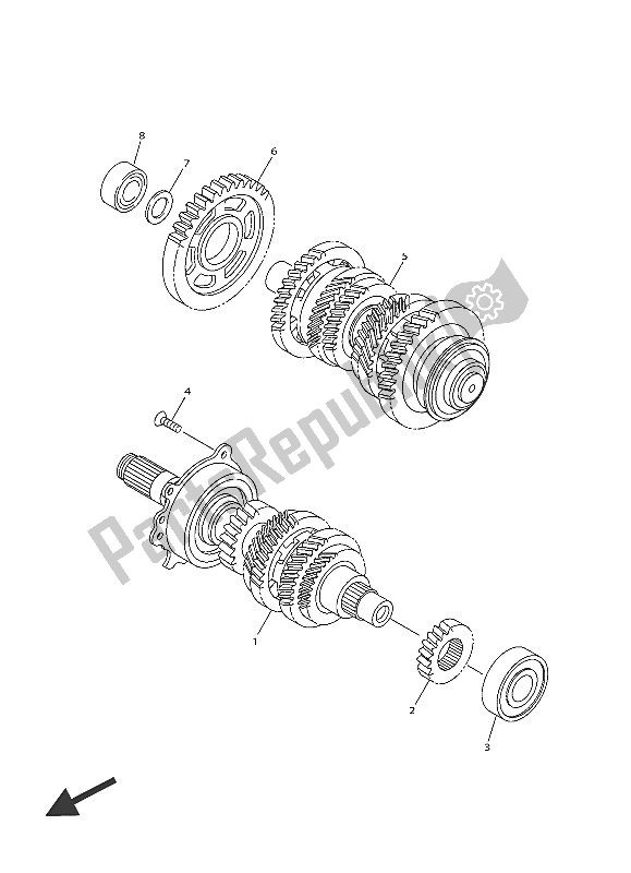 All parts for the Transmission of the Yamaha FJR 1300 AE 2016