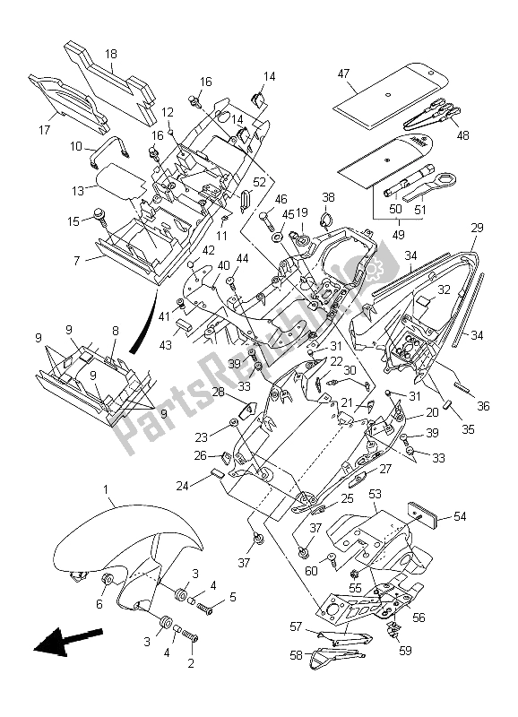 Todas las partes para Defensa de Yamaha YZF R6 600 2009