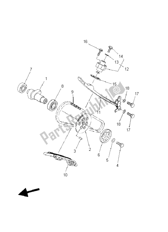 All parts for the Camshaft & Chain of the Yamaha YFM 450F Kodiak 4X4 2003