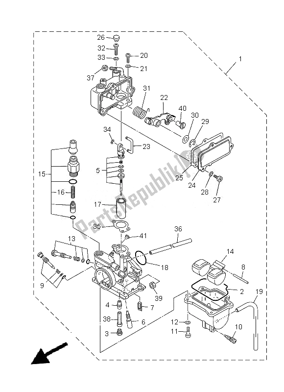 All parts for the Carburetor of the Yamaha TT R 110E 2013