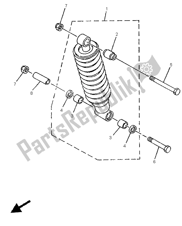 Todas las partes para Suspensión Trasera de Yamaha TDR 125 1997