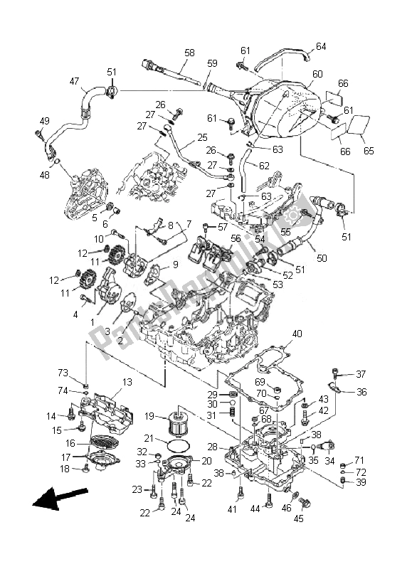 Todas las partes para Bomba De Aceite de Yamaha TDM 900 2010