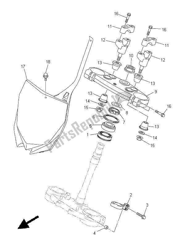 Todas las partes para Direccion de Yamaha YZ 450F 2015