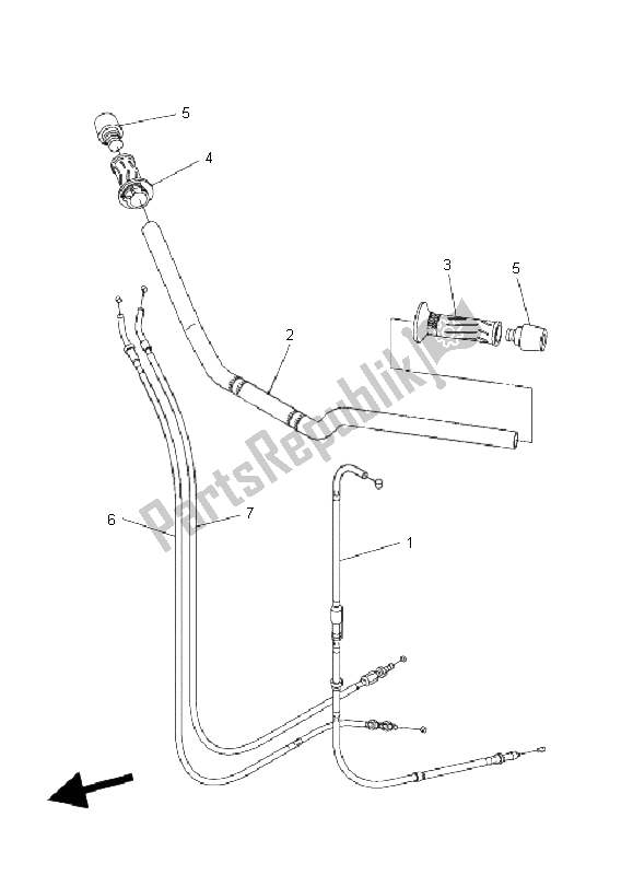 All parts for the Steering Handle & Cable of the Yamaha FZ6 SHG Fazer 600 2008