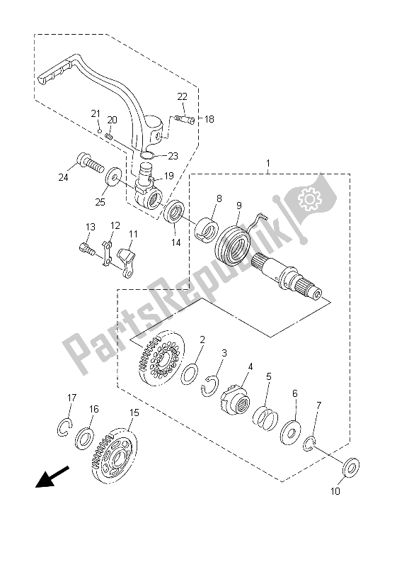 Toutes les pièces pour le Entrée du Yamaha YZ 450F 2003