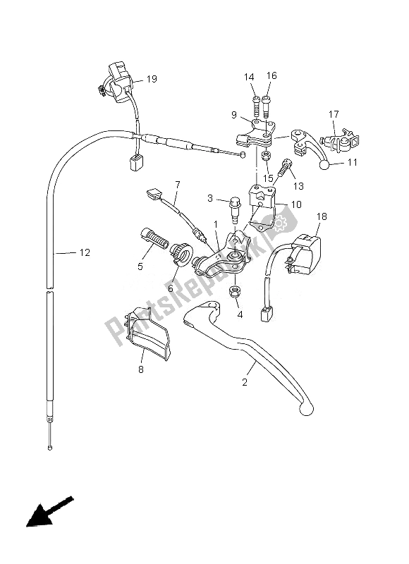 Todas las partes para Interruptor De Palanca Y Palanca de Yamaha WR 250F 2013