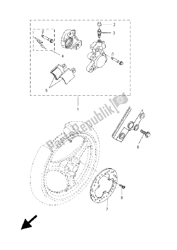 All parts for the Front Brake Caliper of the Yamaha YH 50 WHY 2005