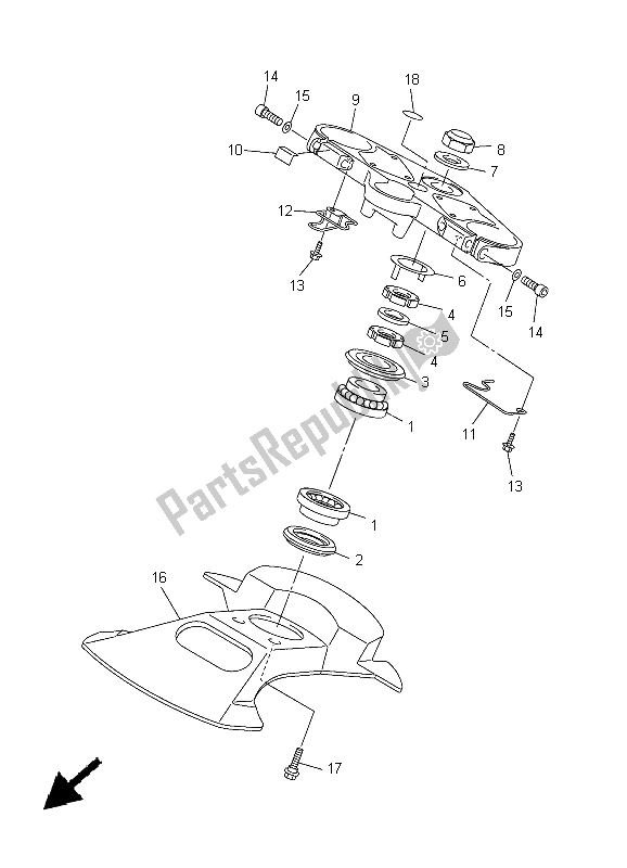 Toutes les pièces pour le Pilotage du Yamaha FJR 1300A 2005