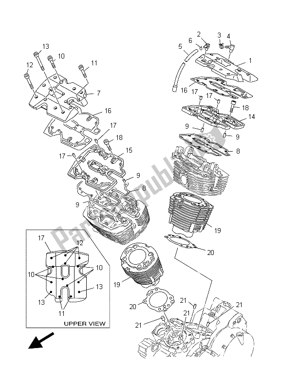 Todas las partes para Cilindro de Yamaha XV 1600A Wildstar 1999