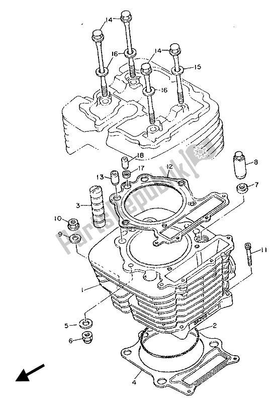 Todas las partes para Cilindro de Yamaha XT 600 1989