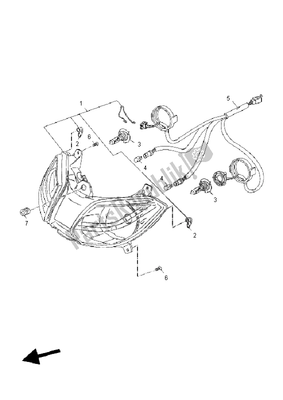 All parts for the Headlight of the Yamaha YP 250R Sport X MAX 2011