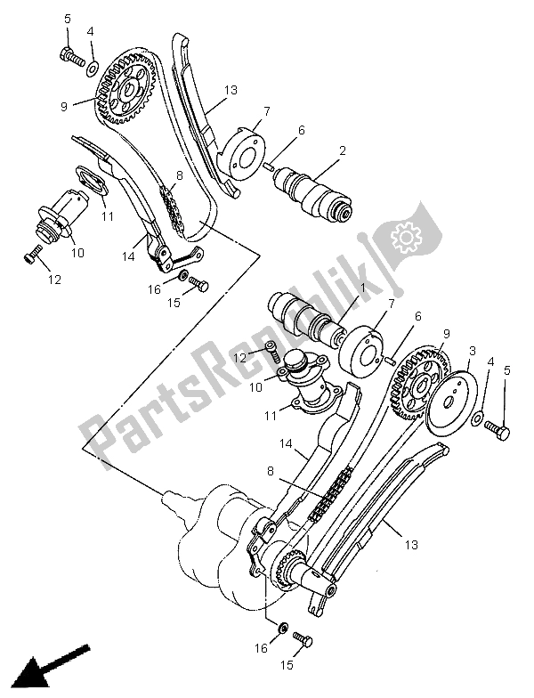 All parts for the Camshaft & Chain of the Yamaha XV 535 Virago 1998