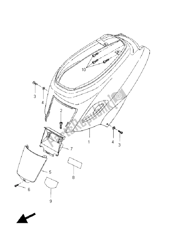 Toutes les pièces pour le Couvercle Latéral du Yamaha CW 50L BWS 2008